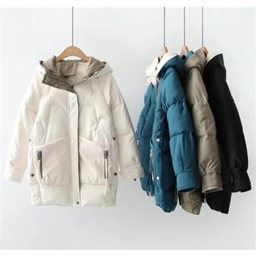 2021 Women Winter Thick Hooded Down Jacket Cotton Long Warm Padded Parka For Women Plus Size 2XL Winter Coat H617