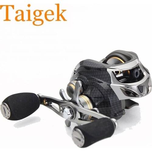 Taigek Lure Fishing Reel Carbon Fiber 18+1 Bearings 9 Centrifugal 10 Magnetic Brake Grades 216.7g 7.0:1 0.30mm*140M 10Kgs Force