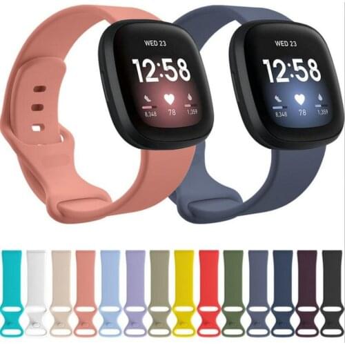 Silicone Band for Fitbit Versa 3 Smart Watch Double-Buck Waterproof Small Large Women Men Bracelet for Fitbit Sense Strap versa3