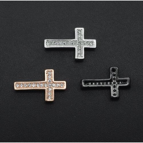 10x16mm 100% CZ Zircon DIY Jewelry Cross Bead Connectors Charm Wholesale Jewellery Connector Factory Sale Custom Orders Welcome