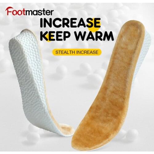 FootMaster Wool felt warm insole 1.5cm/2.5cm/3.5cm popcorn Height Increasing insole Free to cut Unisex Winter shoe pad