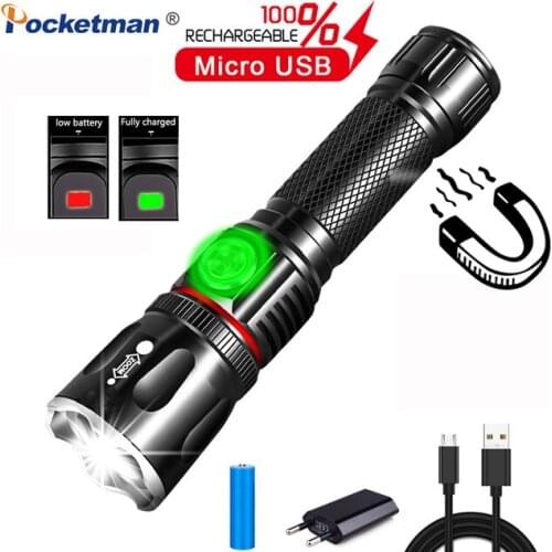 30000LM T6/L2 Super Bright Led flashlight USB linterna led torch Power Tips Zoomable Bicycle Light 18650 Rechargeable