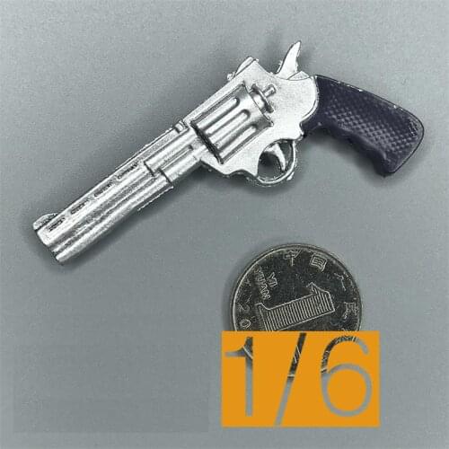 In Stock For Sale Scale 1/6th FASToys Bat Death Metal Silver Pistol Gun Weapon For Usual Doll Soldier Collection