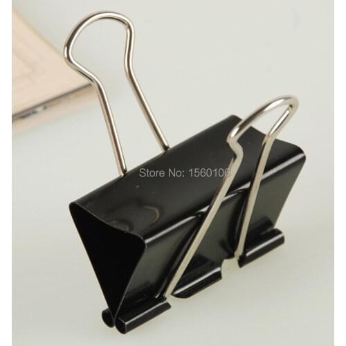 Free shipping (24pcs/pack)41mm metal paper clip black binder clip letter holder stationery clip office supply