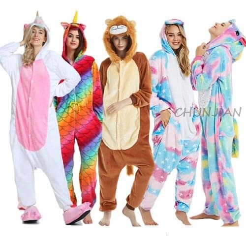 Baby Girls Unicorn Pijamas Boys Animal Pajamas Childrens Pajamas One Piece Hooded Pyjamas Onesies Adult