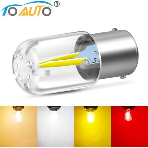 1pcs 1156 BA15S P21W 1157 BAY15D P21/5W COB LED Filament Chip LED Bulbs High Power Car Reverse Lights Turn Signal Light DC 12V