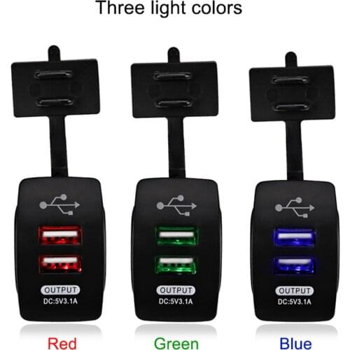 12V 24V 5V 3.1A Dual USB Car Charger Universal Auto Mobile Phone Charger for Auto Motorcycle Electric Car Boat