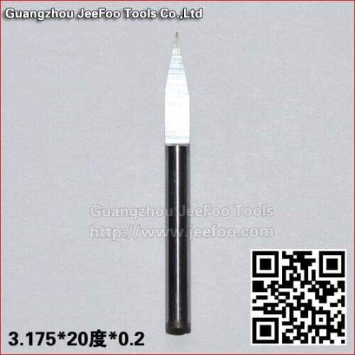 3.175*20degree*0.2 Jeefoo Flat Bottom Engraving Bits, Carving Tools,woodworking Engraving Bit
