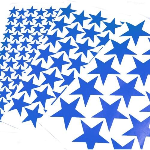3/5/7cm Vinyl Blue Stars Wall Stickers Die Cut Matte PVC Sticker For Children Room Home Decoration Wall Art DIY Scrapbooking