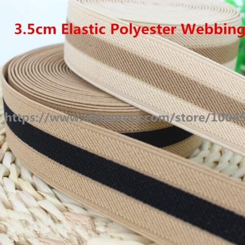 3.5cm Thick Elastic Polyester Webbing Ribbon Tape Bag Straps Belt Waistband Webbing Upholstery furniture 5 yard