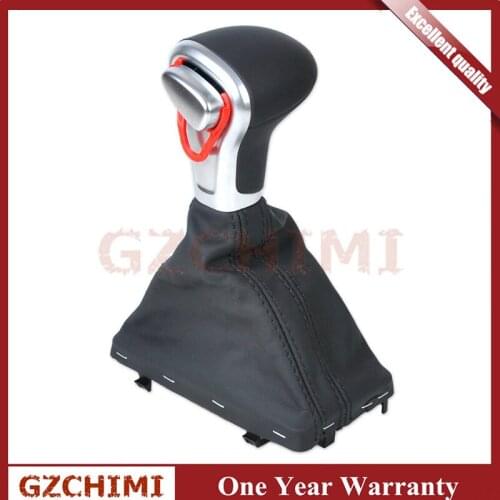 4GD713139 4G1713139 Chrome Gear Shift Knob Black Leather Gaiter Boot AT LHD Only for Audi A6 C7 A7 2012 2013 214 2015