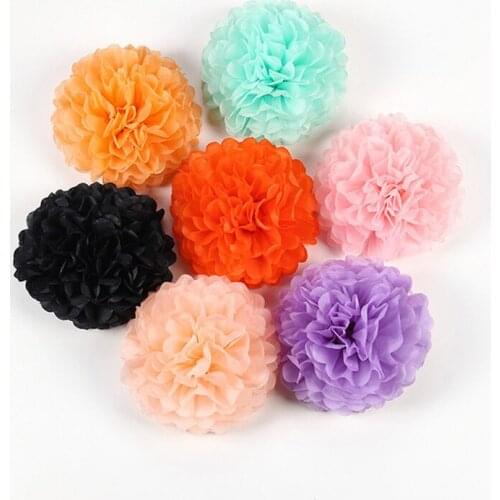 5Pcs 10/15/20cm Pompom Tissue Paper Pom Poms Flower for Wedding Car Decoration Party Favor DIY Handmade Craft Paper Flower Balls