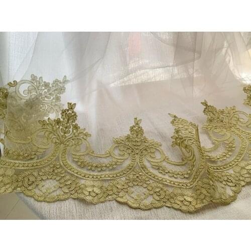 5 yards Gold Cord Lace Trim Alencon Lace Trim Scalloped Lace Trim With Scallops