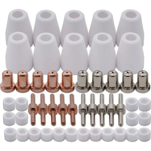 50pcs Plasma Cutting Consumable Kit Nickel Plated (Extended) Fit Cut40 50 with Plasma Cutter Torch PT31 JG40 WSD-LG40