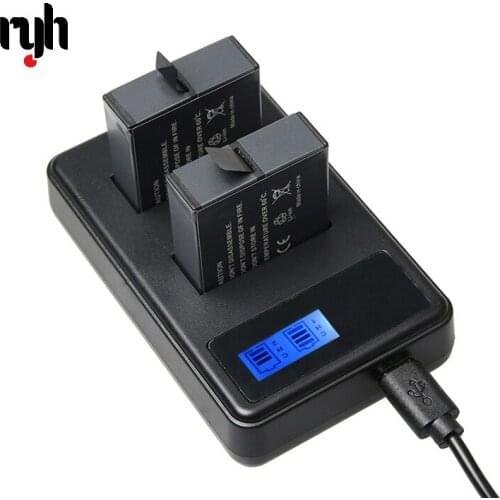 2Pcs Hero 6 7 Hero 5 Batteries+LCD Smart Display quantity of electricity Charger For GoPro Hero 7 5 6 Black Action Acceessories