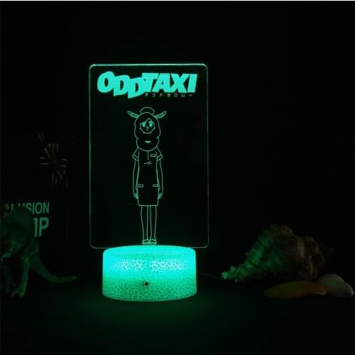 Anime OT Odd Taxi Mitsuya Yuki Acrylic Led Night Light OT Figure for Kids Child Bedroom Decor Cool Lamp Gift