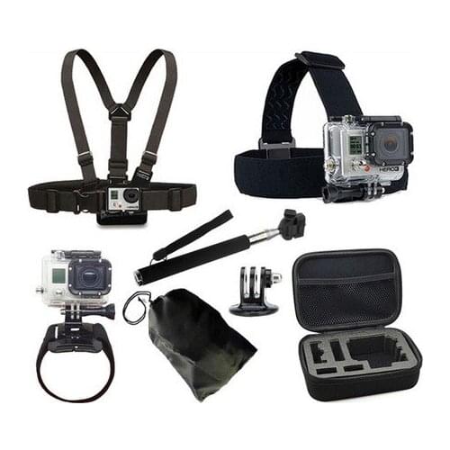 Gopro Accessories Containing Box+Telescopic Handheld Monopod+Tripod Mount+Screw for go pro Hero 4/3+/3/2/1 SJCAM SJ4000 SJ5000