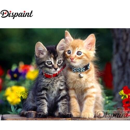 Dispaint Full Square/Round Drill 5D DIY Diamond Painting "Animal cat scenery" Embroidery Cross Stitch 5D Home Decor A11613