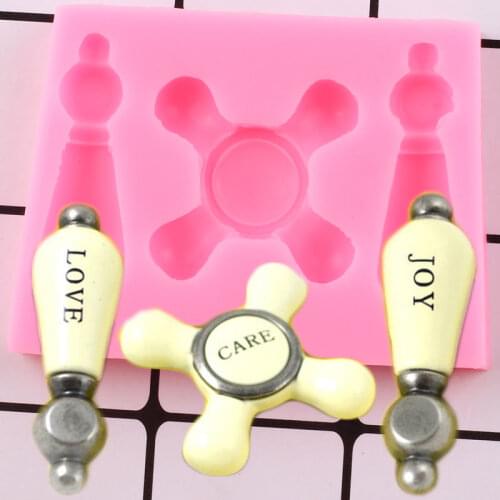 Antique Faucet Handle Silicone Molds Steampunk Candy Chocolate Mold Baby Birthday Cupcake Topper Fondant Cake Decorating Tools