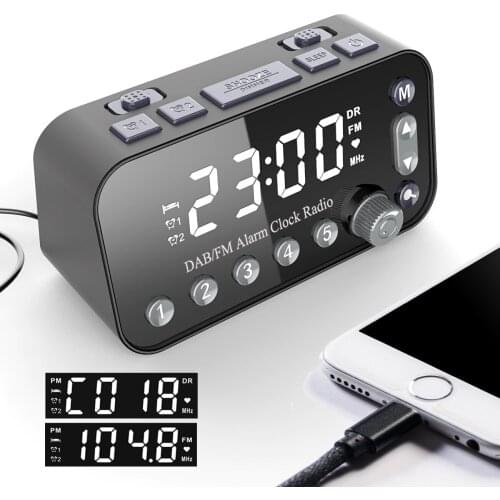 Auto Optional Digital Doze Antenna Sound With Settings Power Dab/fm Alarm Clock Radio