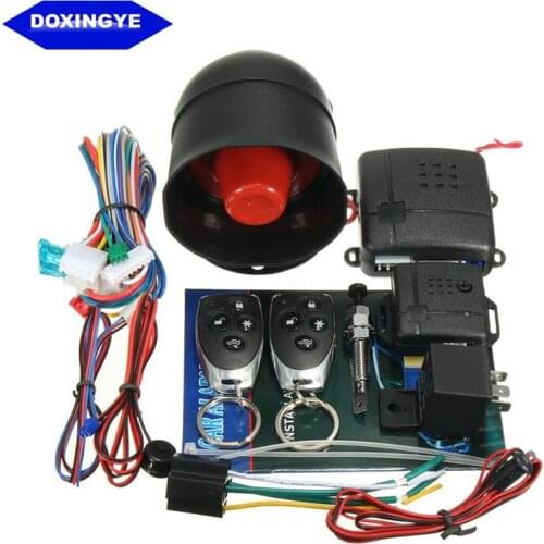 DOXINGYE Universal One Way Car Burglar Alarm Protective System Alarm Security Car Alarm Anti-theft Siren Horn +2 Remote Control