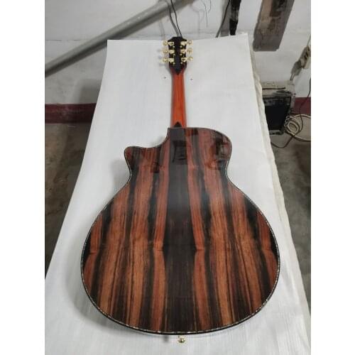 Free shipping free hard case eq custom solid cedar top SP14 Real abalone cutaway sanders acoustic guitar