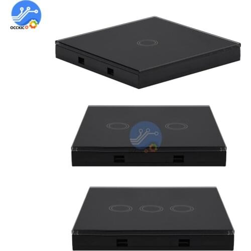 433Mhz Wireless RF Remote Control Switch 1/2/3 Way Touch Black Glass Wall Panel Smart Remote Control Switch For Light Lamp