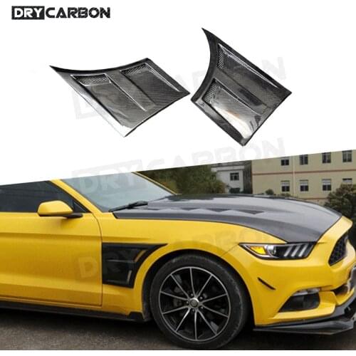 2PCS/Set Carbon Fiber / FRP Side Fender Panels Vent Air Intake Covers for Ford Mustang Coupe 2-Door 2015 - 2017 Car Styling