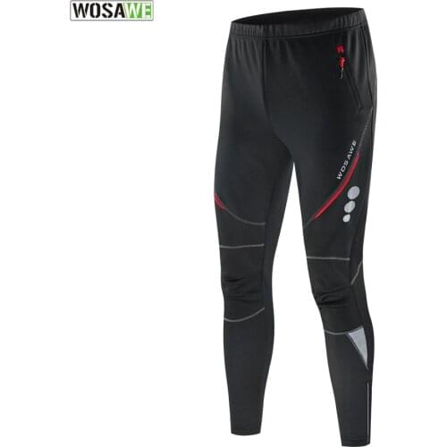 WOSAWE Men Sport Cycling Pant Breathable Winter Fleece Pants Bike Cycle Riding Clothing Bicycle Bike Fishing Fitness Trousers