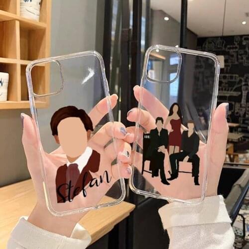 The Vampire Diaries Damon CARTOON ART Phone Cases Transparent for iPhone 6 7 8 11 12 s mini pro X XS XR MAX Plus SE cover funda