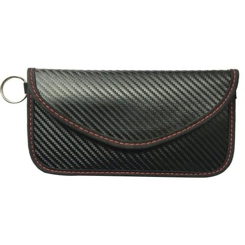 Carbon Fiber Shield Wallet Signal Blocking Interior Cell Phone Faraday Bag Car Key Case Pouch Portable Privacy Protection