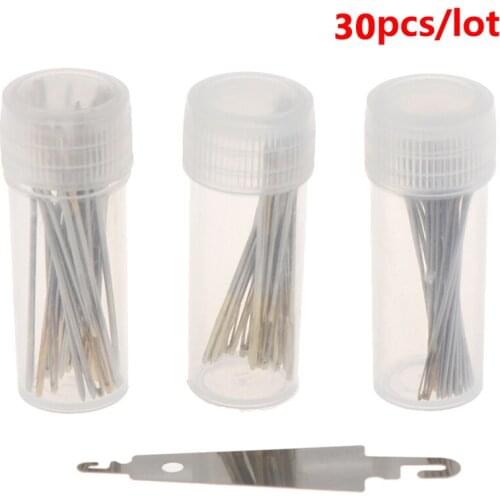 30pcs Mixed Size Large Eye Sewing Needles Cross Stitch Stainless Steel Hand Sewing Needle With Threader Home DIY Sewing Tool