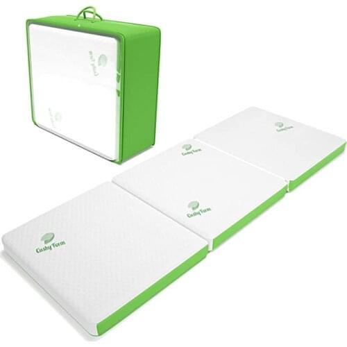Heal Your Night Folding Mattress - Portable Tri-Fold Floor Bed for Travel, Camping, Guest - Foldable 4 Inch Foam Sleeping Pad