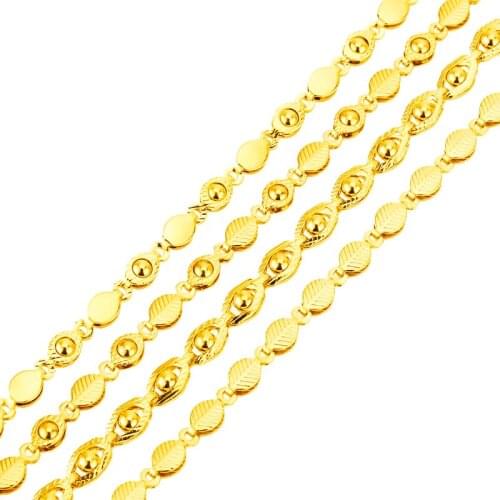 JHplated 45CM Eye Curb Cuban Link Necklace Gold Color Ball Chain For Men/WOMEN Jewelry Choker/Long Chunky Gift