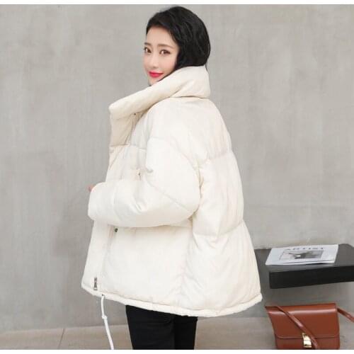 2019 New Jacket Women Winter Fashion Warm Thick Solid Down Cotton Padded Parkas Jackets Causal Female Coat jassen Dames Winter