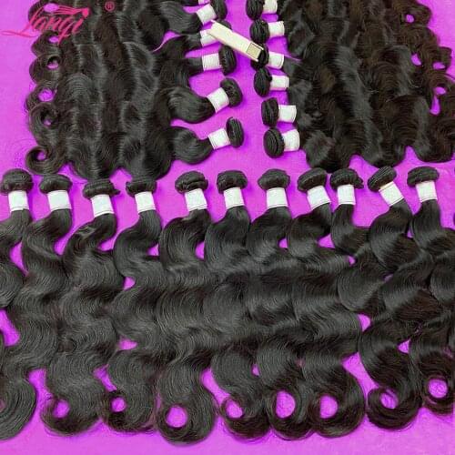 Lanqi Wholesale Body Wave 3 4 Bundles 100% Human Hair Bundles Deals Peruvian Brazilian Hair Weave Bundles Weft Hair Extensions