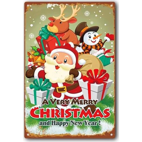 Huangdd Retro Style Metal Tin Sign- Christmas Party Bar Garage Restaurant Cafe Home Wall Decoration Gift for Man Women