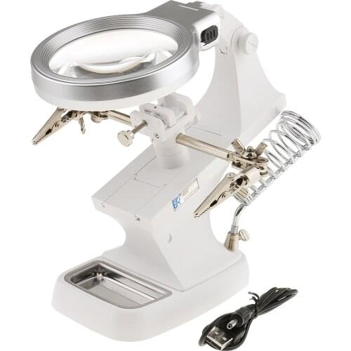 Multifunction Welding LED Magnifier 3/4.5X Magnifying Glass Soldering Repair
