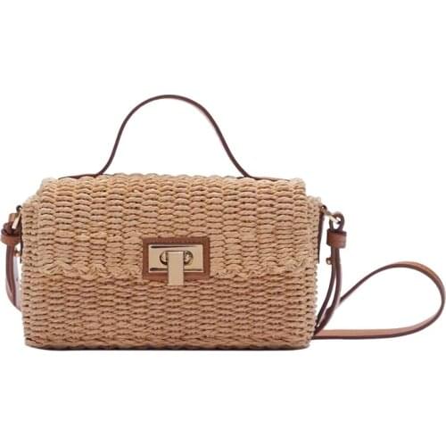 Fashion Casual Summer Straw Bag Rattan Handbag Beach Handmade Bali Handbags Shoulder Messenger Woven Crossbody