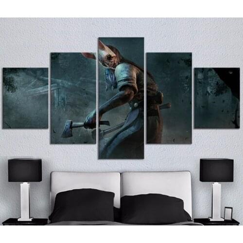Home Decor Modular Canvas Picture 5 Piece The Huntress Dead By Daylight Game Painting Poster Canvas Painting Wholesale