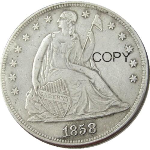 1858 Seated Liberty Dollar Silver Plated Copy Coins