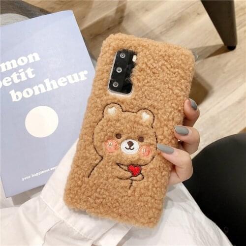 For Xiaomi Mi 10T 9T 10 Ultra 9 8 SE 6X 5X A2 A3 Lite Poco X3 NFC F1 F2 Pro Max 2 Plush Fur Rabbit Bear Soft Silicone Phone Case