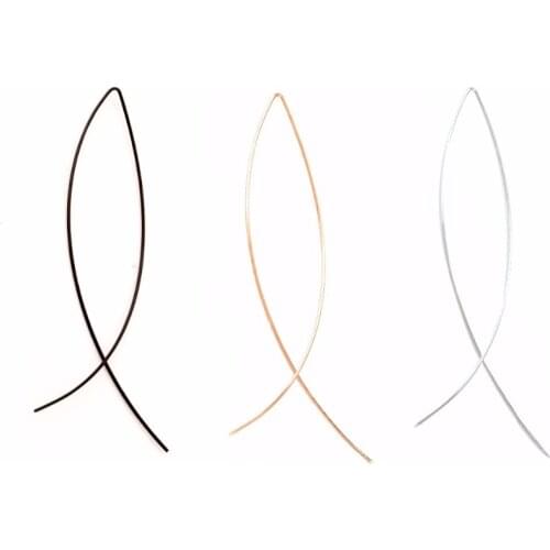 2017 new Fashion Trendy threen color Vintage Contracted abstract art Copper fish Handmade Drop Earrings for Women