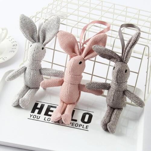 NEW Rabbit Plush , Animal Stuffed Dress Rabbit Key chain TOY, Kids Party Plush TOY , Bouquet Plush Dolls