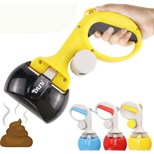 Portable Pet Dog Cat Pooper Long Handle Poop Scoop Cleaner Pick Up Animal Waste For Dog Supplies Outdoor Pet Feces Cleaning Tool