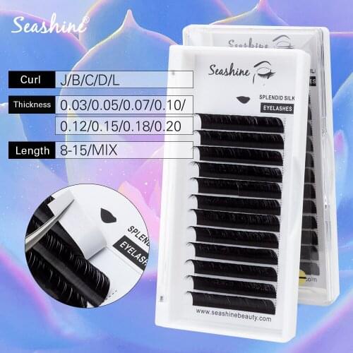 Seashine J B C D L Curl Mink Eyelash Extension Nutural Long Individual Lashes 100% Hand Made False Eyelashes Private Label Lash