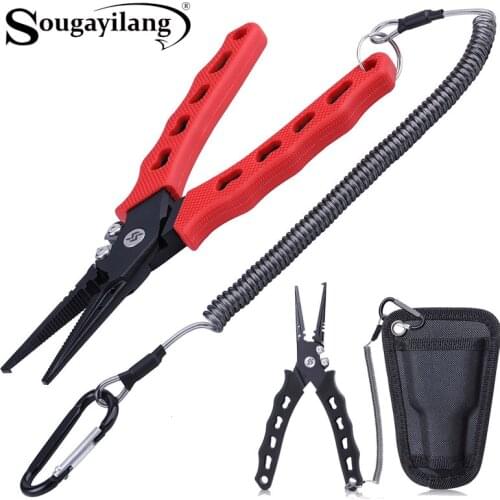 Sougayilang Fishing Plier Scissor Braid Line Lure Hook Fishing Tackle Tool Cutting Fish Use Tong Multifunction Fishing Equipment
