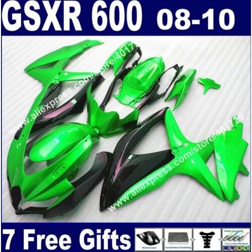 Brand new Fairings 2008 2009 2010 for SUZUKI GSXR 600 750 K8 black cyan 08 09 10 GSXR600 GSXR750 hot sale kit 7 gift UL52