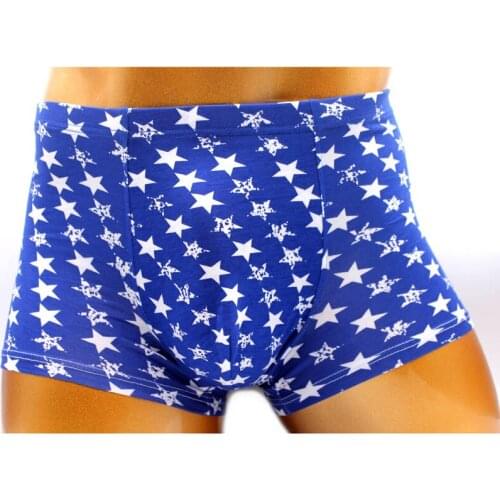Underwear Men Boxer star pattern blue comfortable breathable mens pants Hot Sale Classic Cotton Men Boxer Shorts