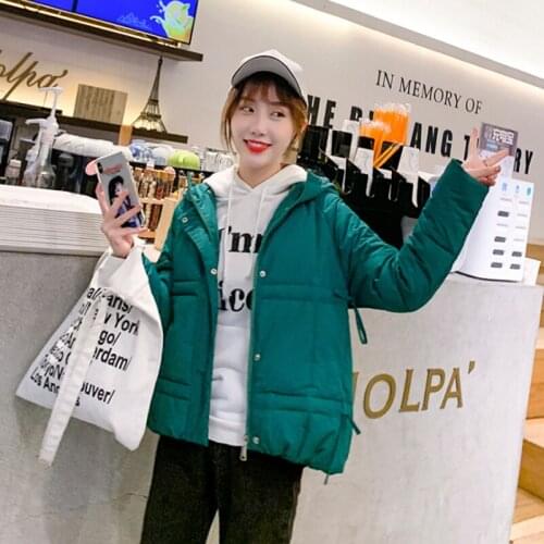 2019 winter fashion easy-matched hooded cotton female students short padded jacket college style thick warm pure color coat